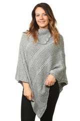 Womens Plus Size Cable Knit Poncho