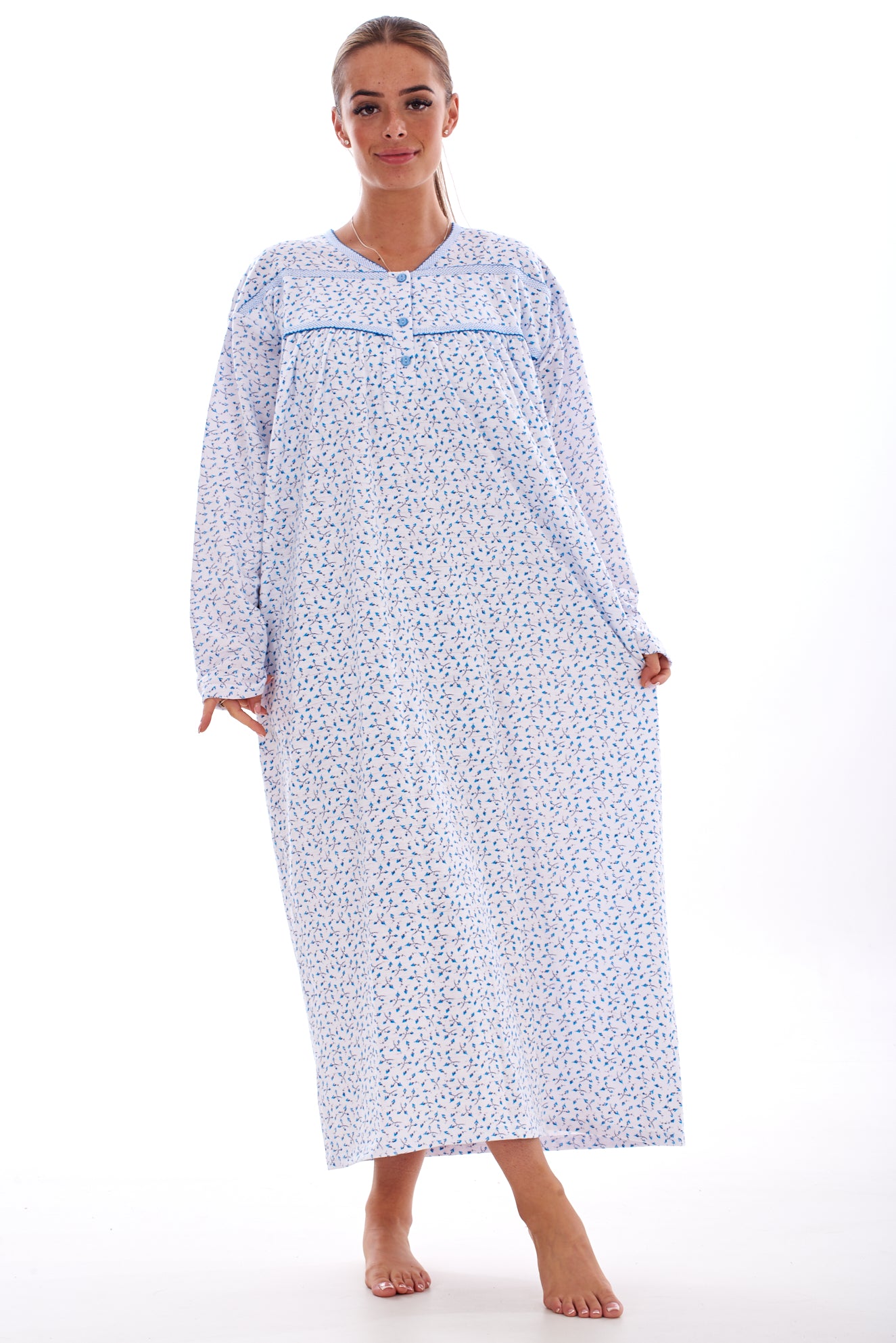 Thermal Cotton Nightdress Long Sleeve