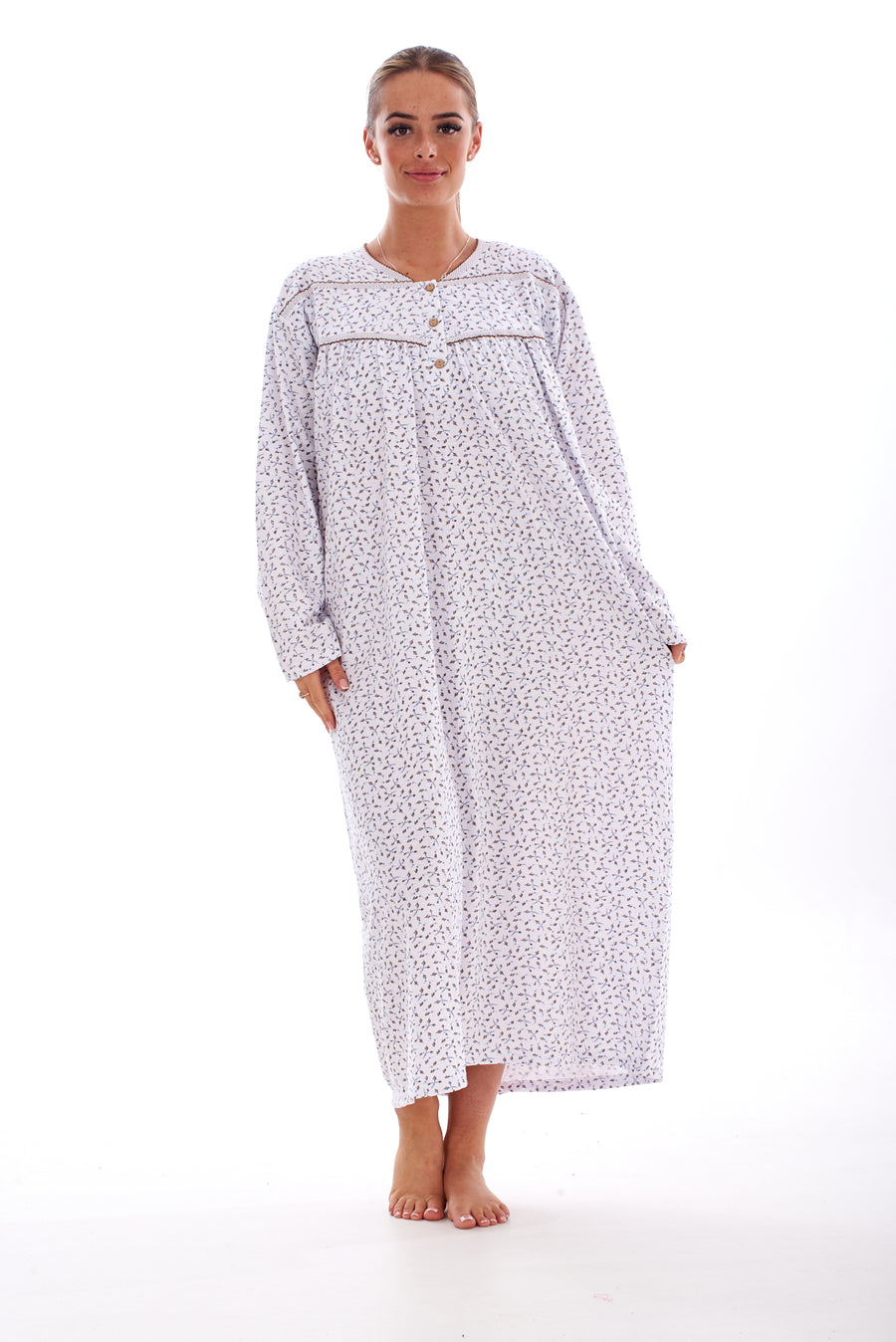 Thermal Cotton Nightdress Long Sleeve