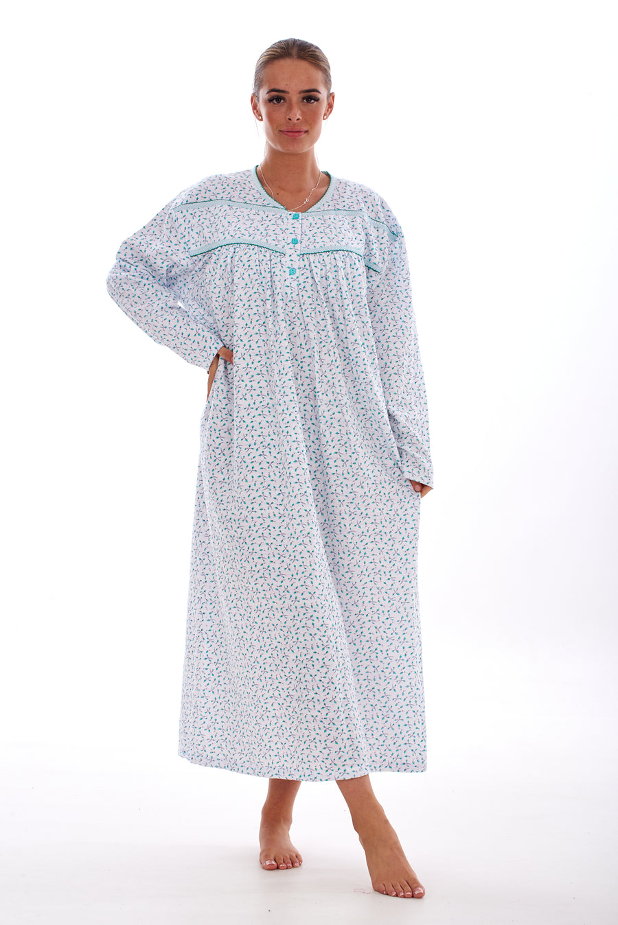 Thermal Cotton Nightdress Long Sleeve