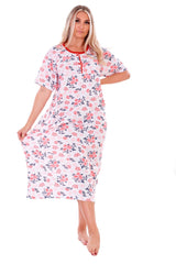 Ladies Thermal Nightdress Winter Floral Warm