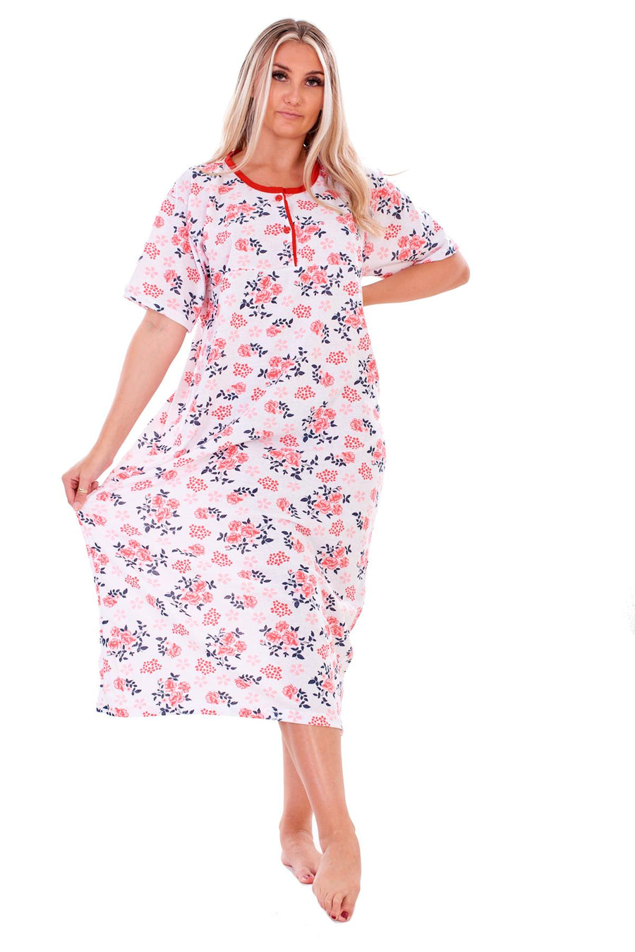 Ladies Thermal Nightdress Winter Floral Warm