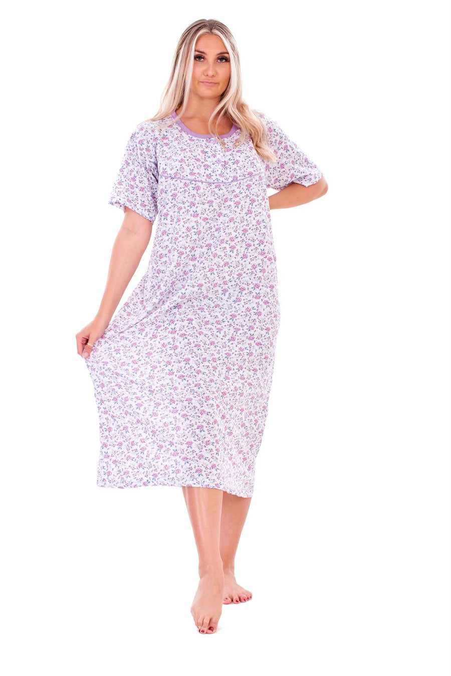 Ladies Thermal Nightdress Winter Floral Warm