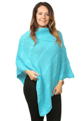 Womens Plus Size Cable Knit Poncho