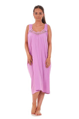 V Neck Nightdress Cotton Sleeveless
