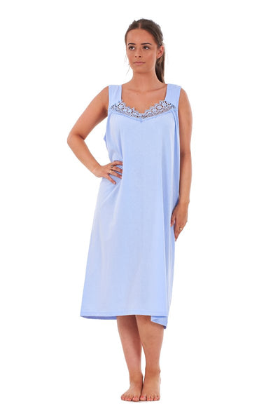 V Neck Nightdress Cotton Sleeveless