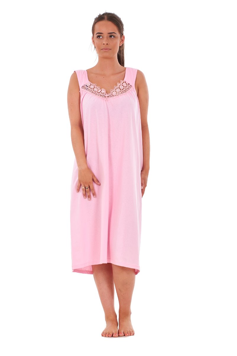 V Neck Nightdress Cotton Sleeveless