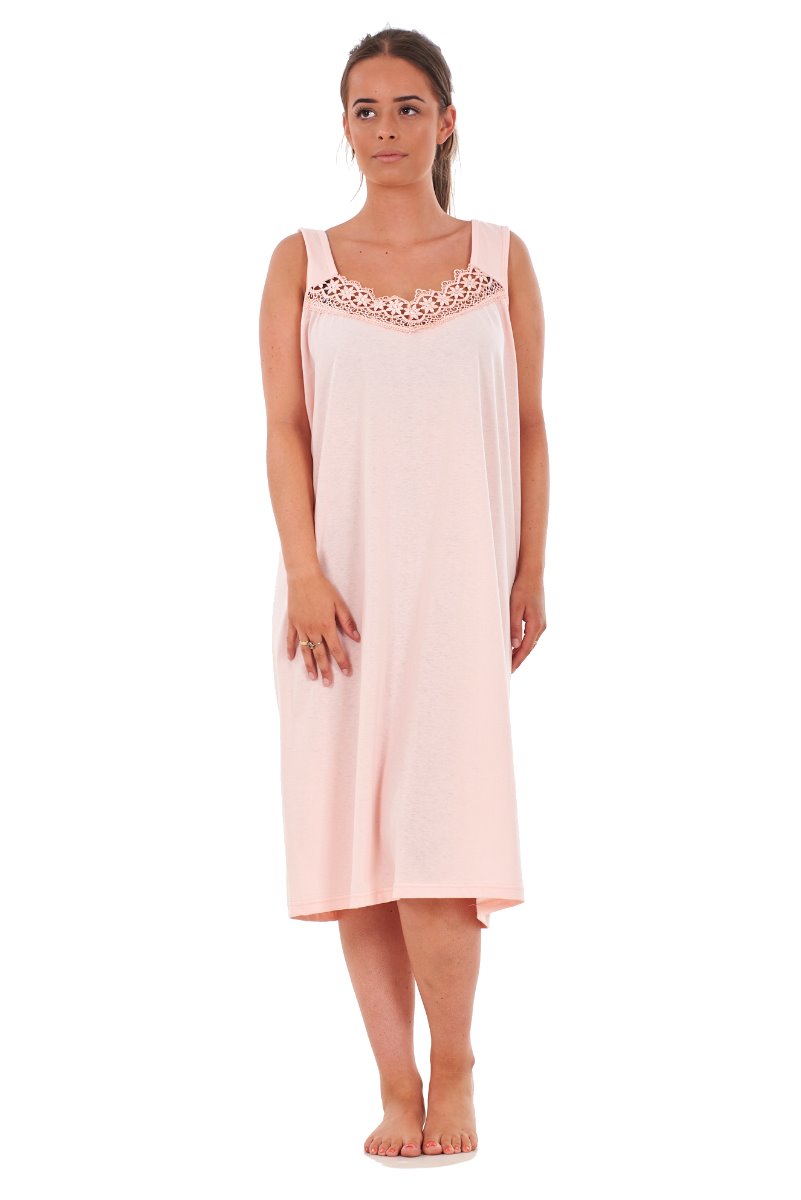 V Neck Nightdress Cotton Sleeveless