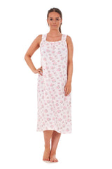 Cotton Strap Nightdress Long Floral
