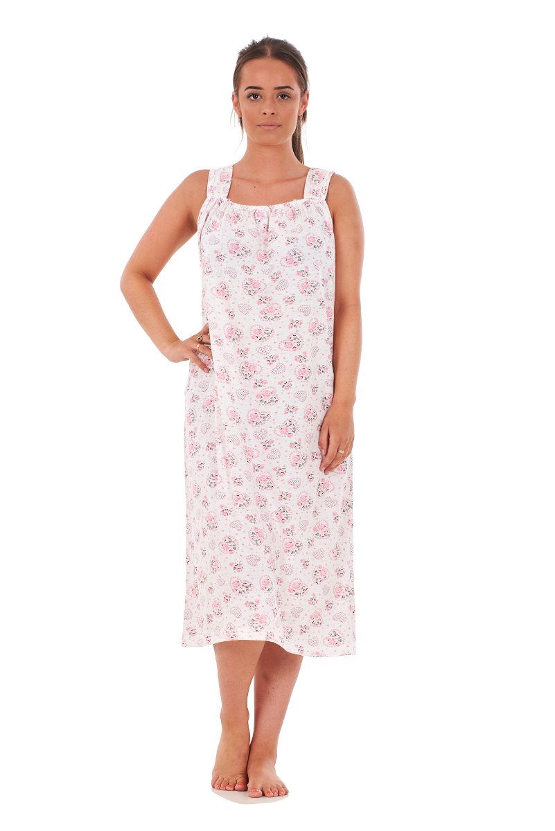 Cotton Strap Nightdress Long Floral