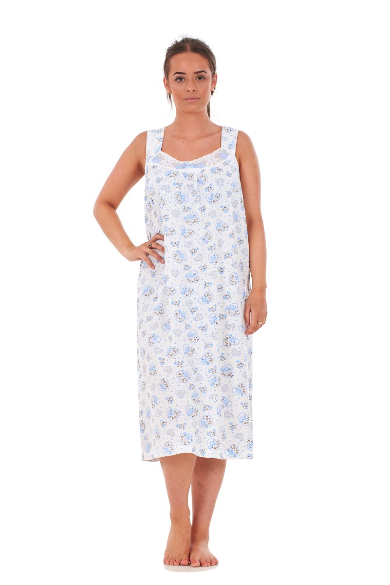 Cotton Strap Nightdress Long Floral