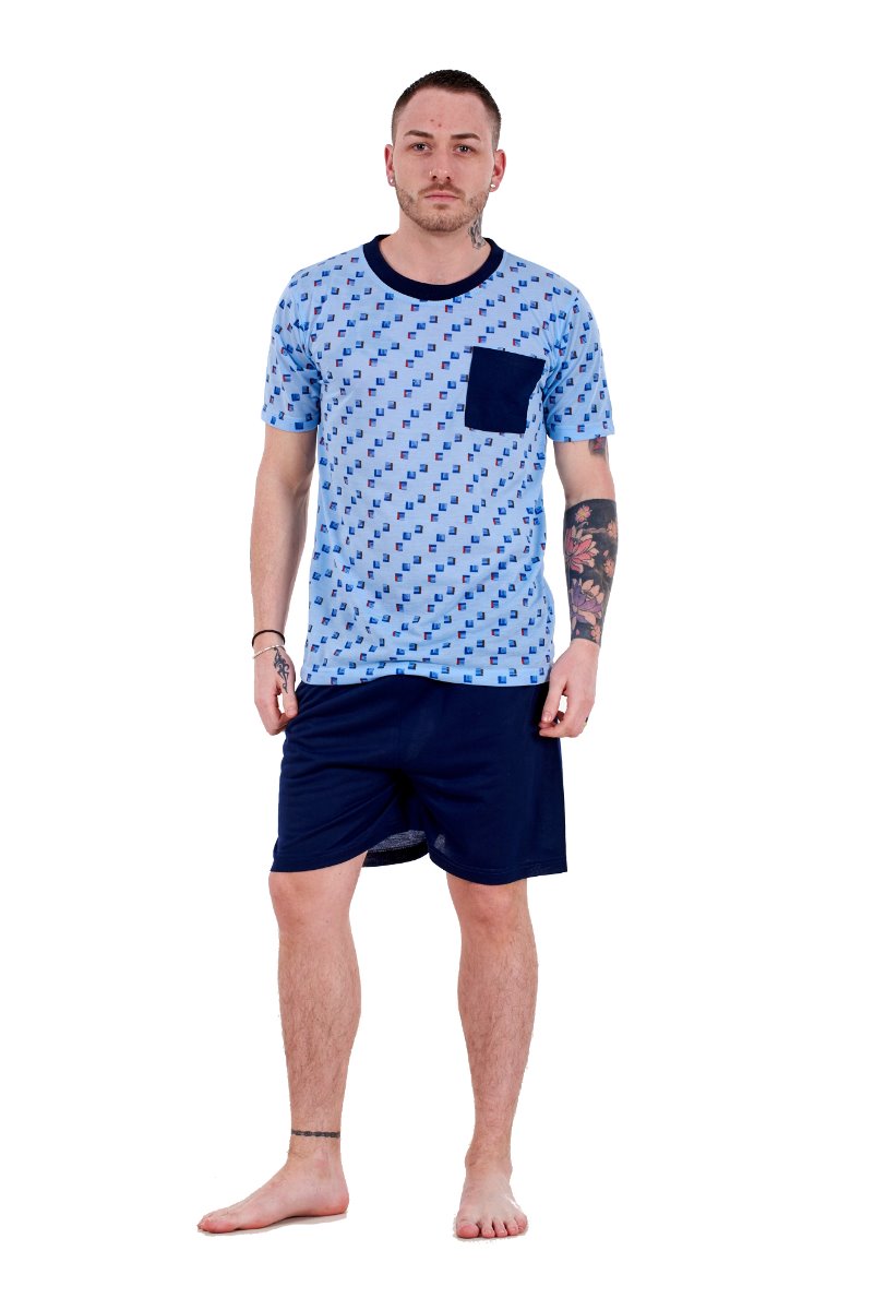 Mens T Shirt and Shorts Pyjamas Set