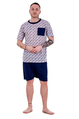 Mens T Shirt and Shorts Pyjamas Set