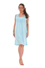 Plain Sleeveless Nightdress Turquoise