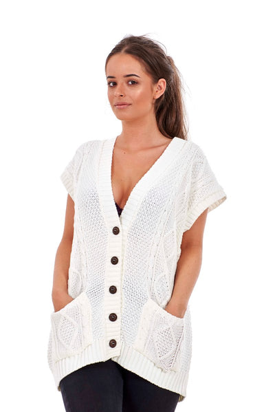 Ladies Sleeveless Cardigan Waistcoat
