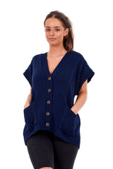 Ladies Sleeveless Cardigan Waistcoat