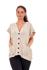 Ladies Sleeveless Cardigan Waistcoat