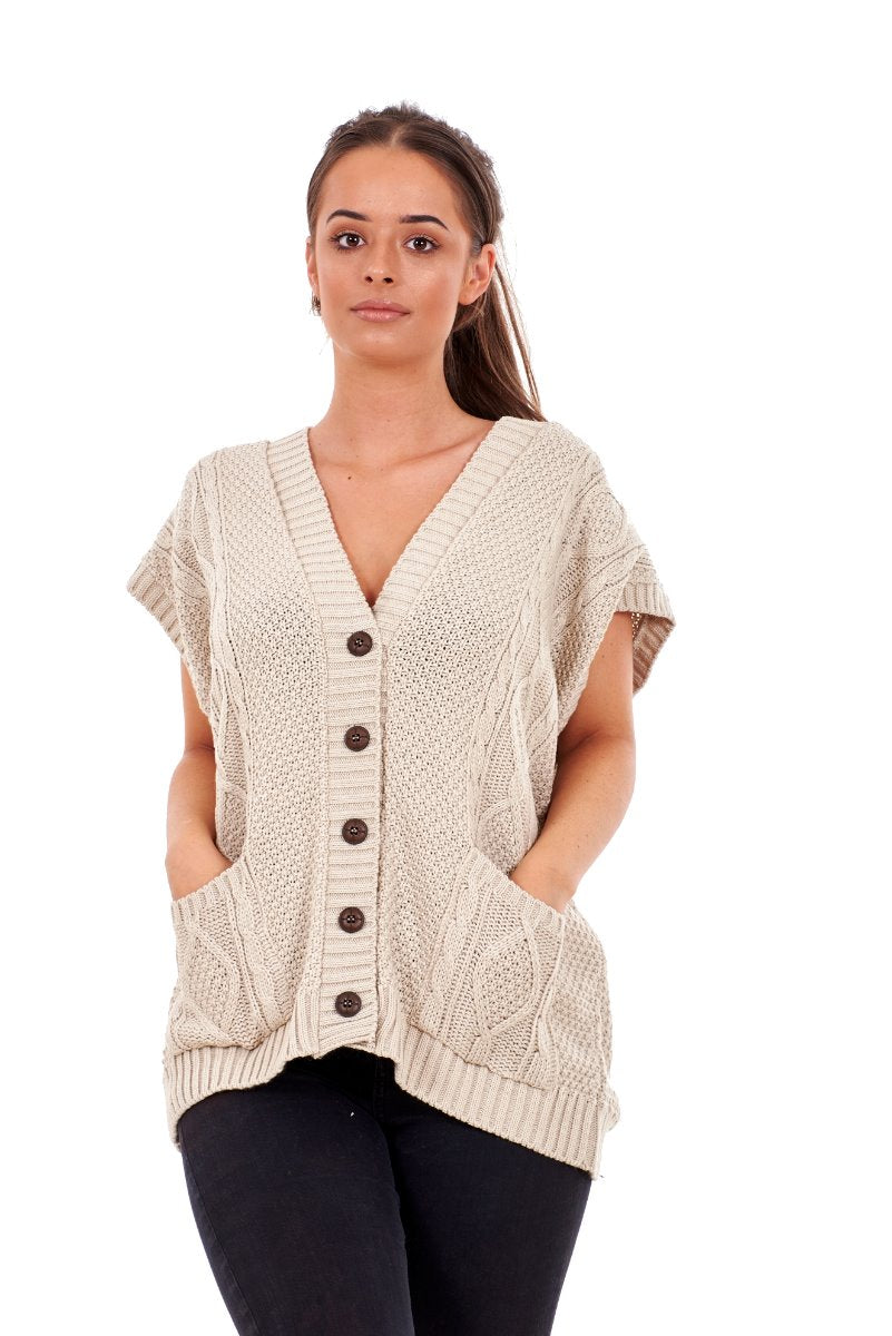 Ladies Sleeveless Cardigan Waistcoat