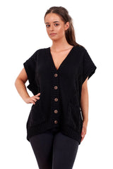 Ladies Sleeveless Cardigan Waistcoat