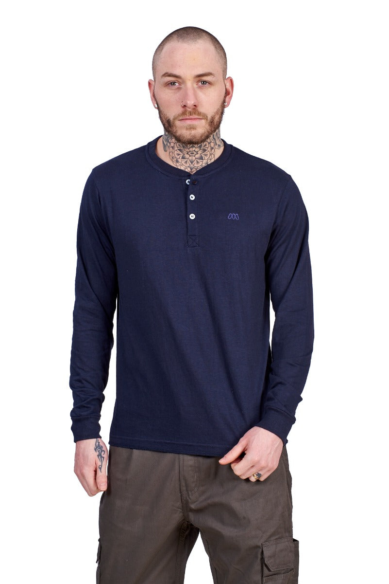 Mens Long Sleeve Henley T Shirt