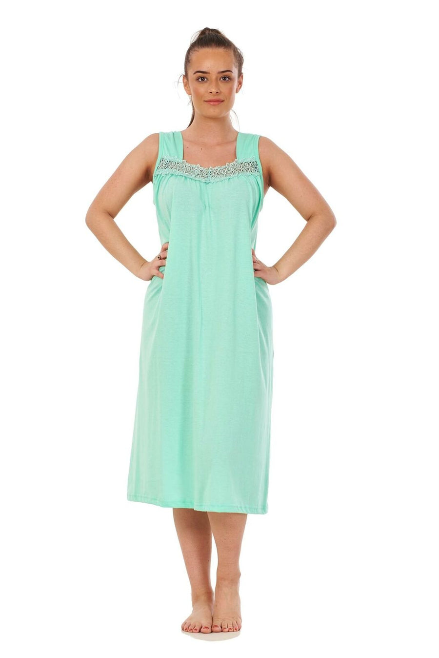 V Neck Nightdress Cotton Sleeveless