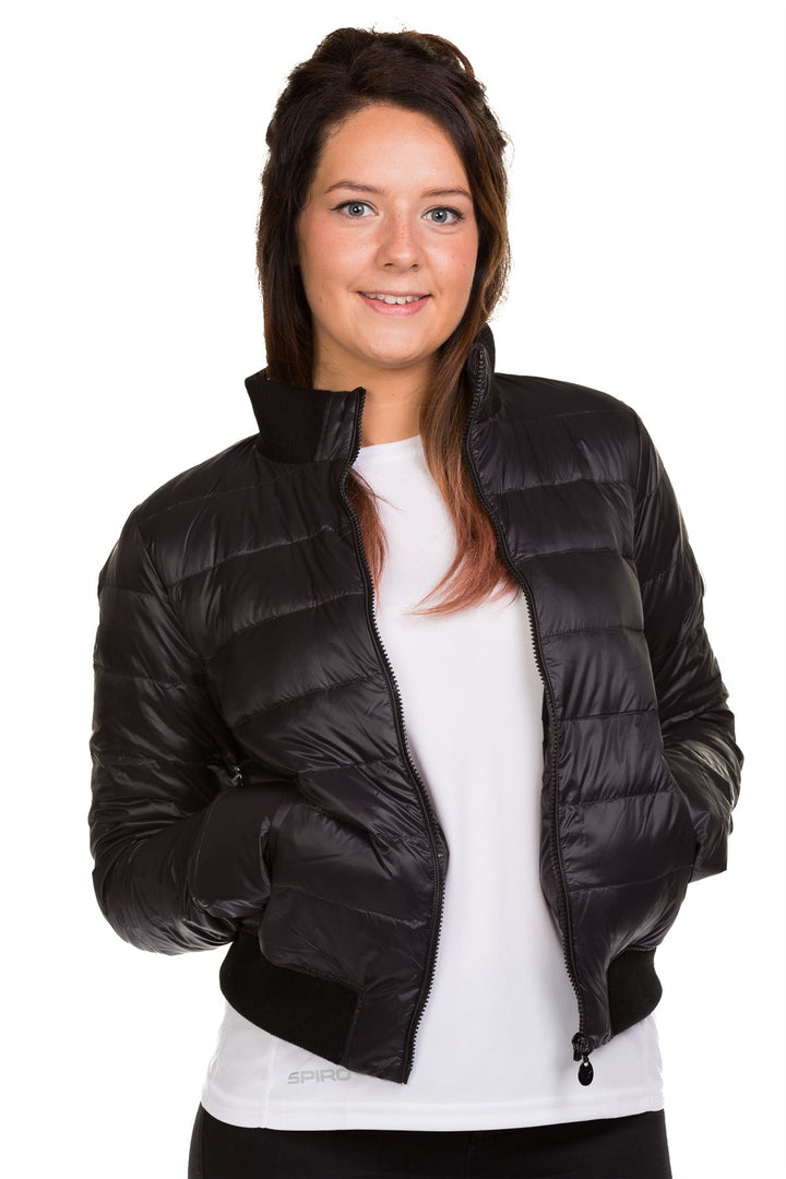 Womens Feather Down Bomber Jacket
