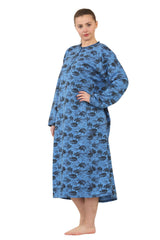 Womens Long Sleeve Brushed Cotton Thermal Nightdress