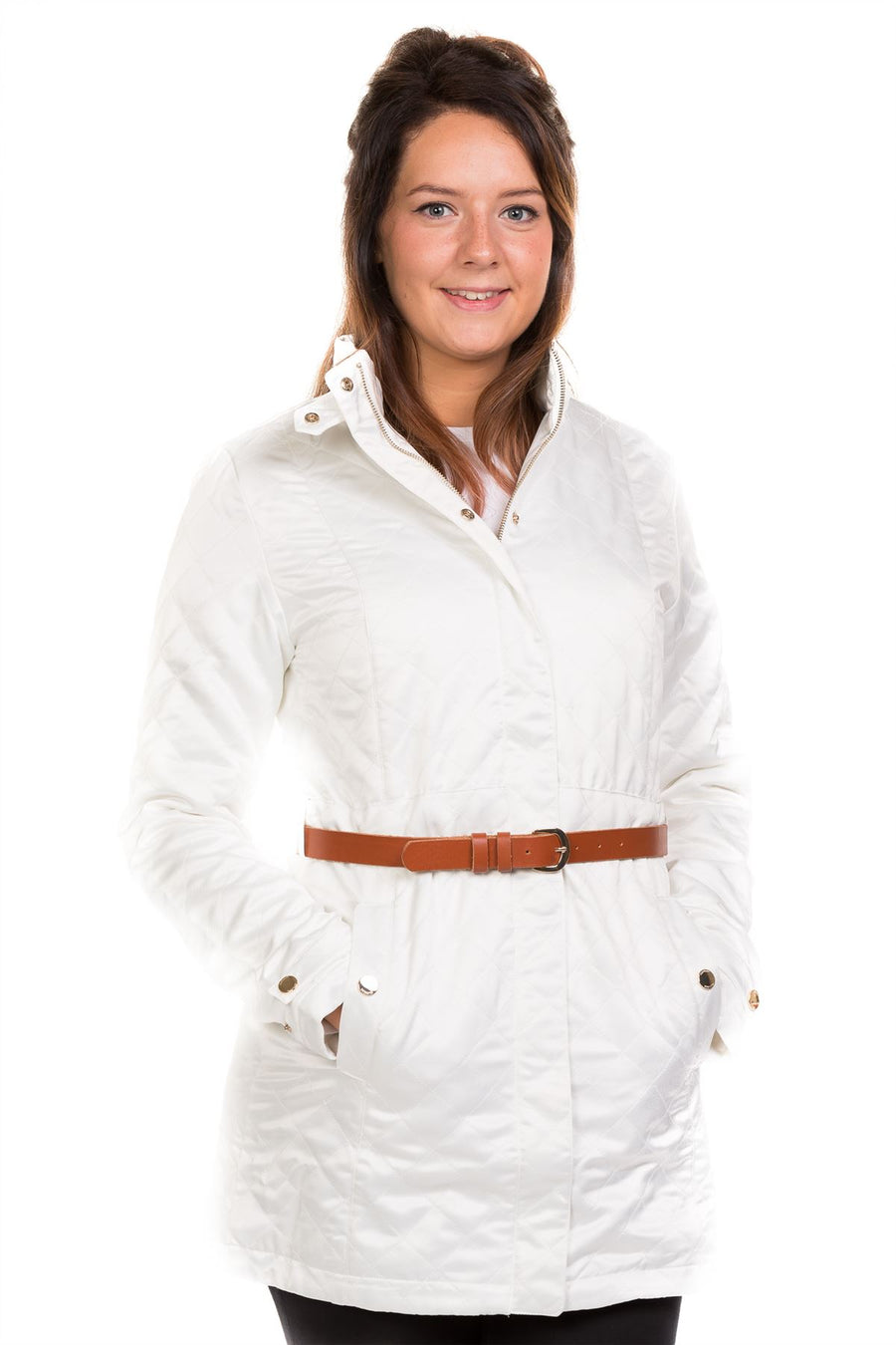 Womens Midi Hooded Windbreaker Jacket