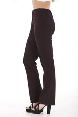 Womens Ribbed Navy Stretch Bootleg Trousers