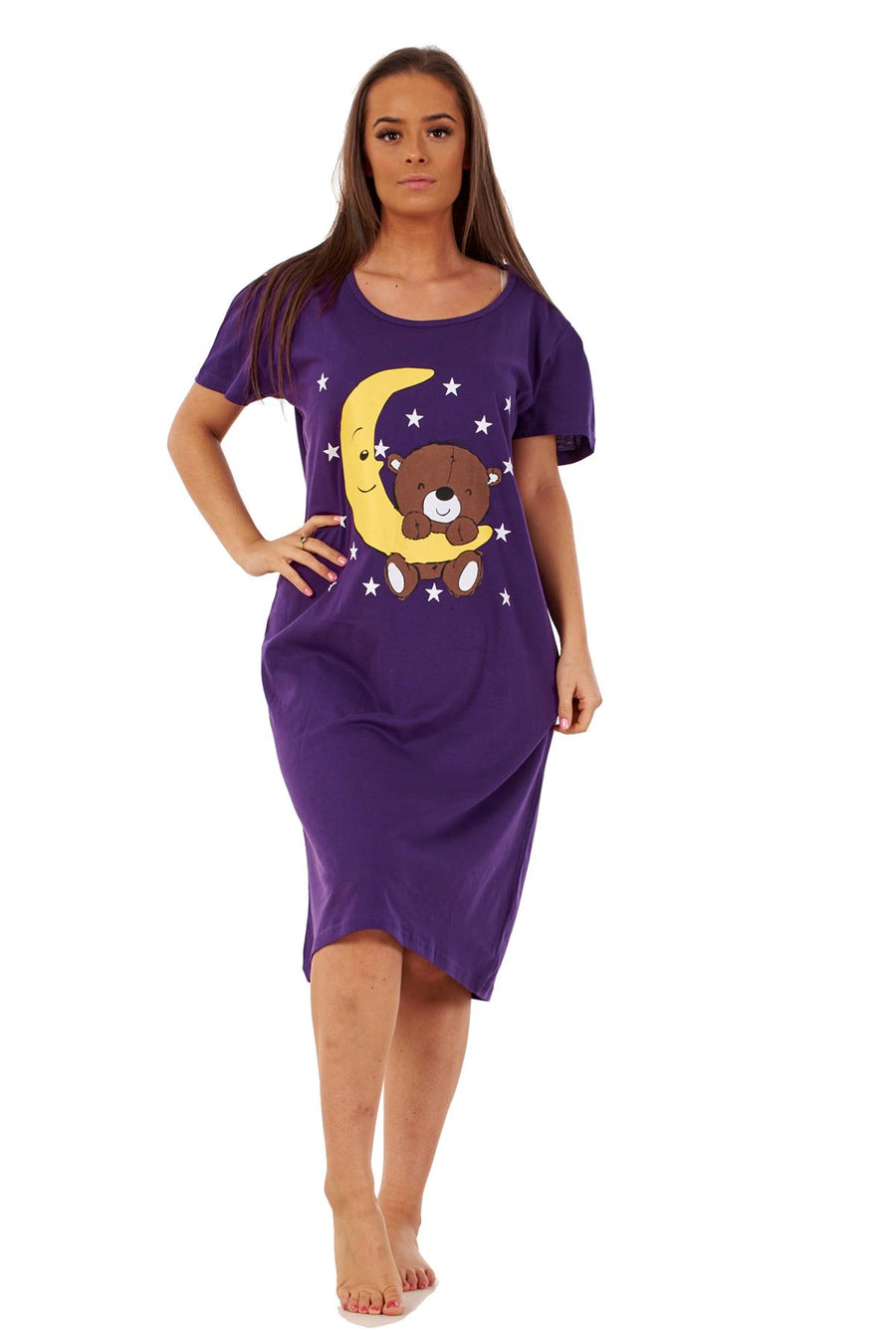 Womens Short Sleeve Nightshirt Cotton