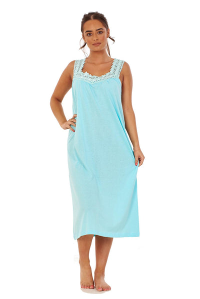 Plain Sleeveless Nighty Pure Cotton