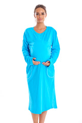 Cotton Long Sleeve Maternity Nightie