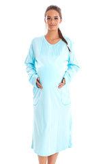 Cotton Long Sleeve Maternity Nightie